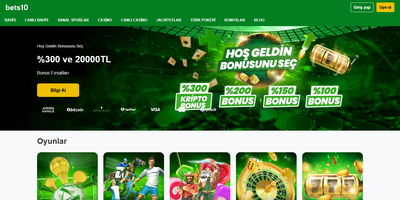 Bets10 websted forhåndsvisning