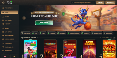 HeroSpin websted forhåndsvisning