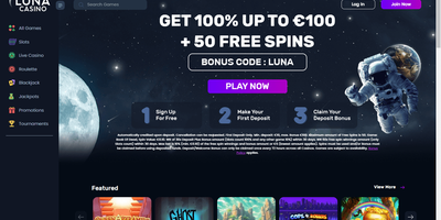 LunaCasino websted forhåndsvisning