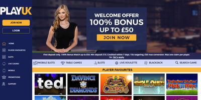 PlayUK websted forhåndsvisning