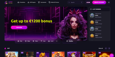 Queenspins websted forhåndsvisning