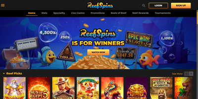 ReefSpins websted forhåndsvisning