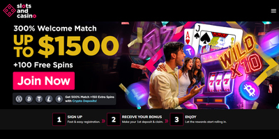 SlotsandCasino predogled spletnega mesta