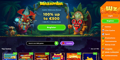 Wazamba websted forhåndsvisning