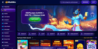 WishWin websted forhåndsvisning